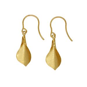 <p>9ct Yellow Gold Textured leaf Earrings on Shepher Hook</p>