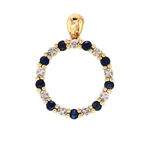 Natural Sapphire and Diamond Pendant, Total Diamond Weight 0.04ct