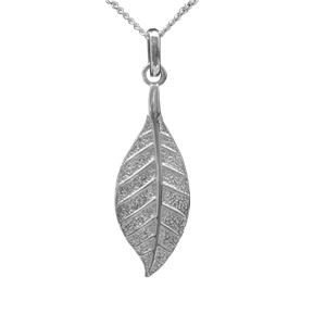 <p>Pohutukawa leaf pendant with 45cm chain and box</p>
