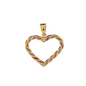 9 Carat Tri-gold Twisted 'Heart' Pendant