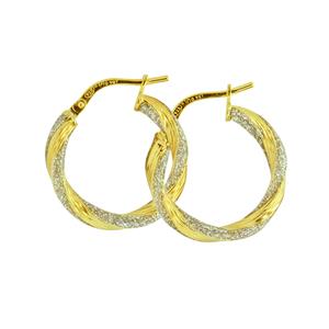 9 Carat Yellow Gold Silver Bonded with Glitter Earrings