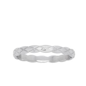 <p>9ct White Gold Patterned Stacker Ring</p>