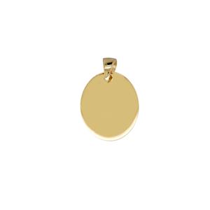 9ct Yellow Gold Oval Engravable Disc Pendant