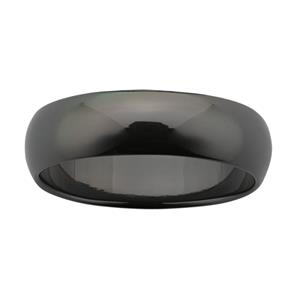 6mm wide high dome Black Zirconium band with polished finish.