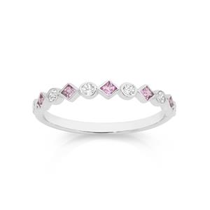 <p>Pink Sapphire & Diamond Stacker Ring</p>