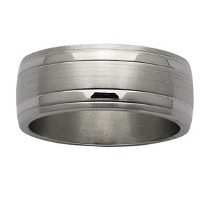 <p>Sanded and polished wide domed titanium ring</p>