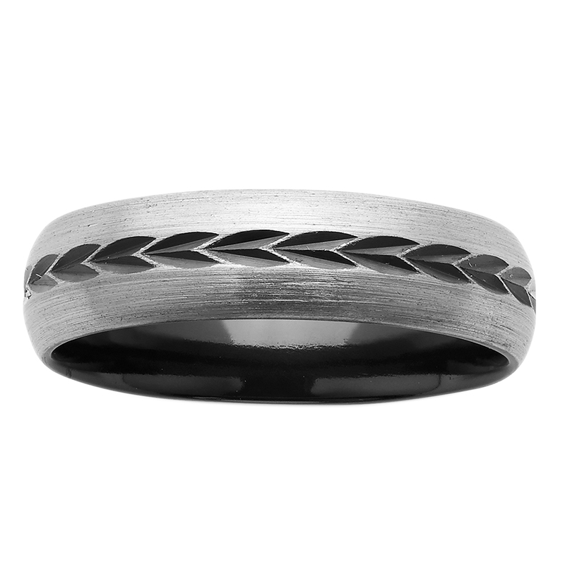 6mm Black and White Patterned ZiRO Ring