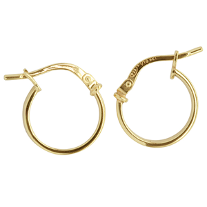 <p>9ct yellow gold Silver Filled Hoop Earrings</p>
<p>Measures 10mm across by 2mm wide</p>