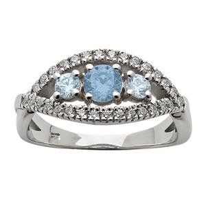 <p>Aquamarine and Diamond Ring. Total Diamond Weight 0.30ct</p>