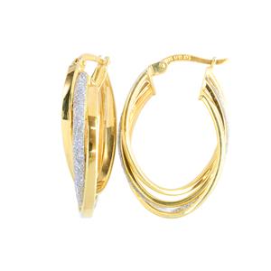 9 Carat Yellow Gold Silver Bonded Earrings