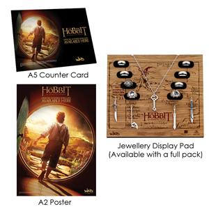 <p>Point of Sale includes:<br />
1 x A5 counter card <br />
1 x A2 poster</p>
<p> </p>
<p>Wooden Display is only available when ordering a full jewellery pack.</p>
<p> </p>
<p>Each piece comes in its own Official Jewellery Pouch.</p>