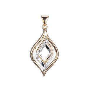 9ct Yellow and Rhodium plated, Diamond pendant