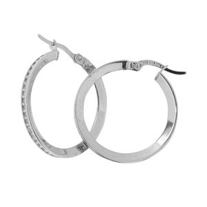 9 Carat White Gold and Sterling Silver Earrings