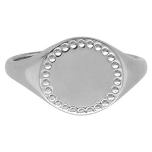 Round Signet Patterned Ring