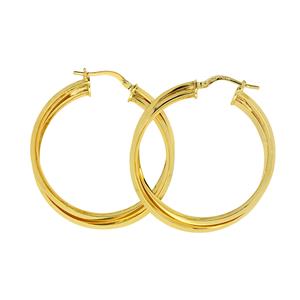 9 Carat Yellow Gold and Sterling Silver Earrings