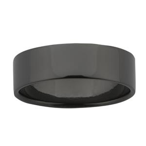 6mm wide flat Black Zirconium band with soft edges.