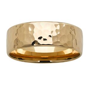 <p>8mm yellow gold hammered ring</p>