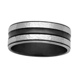 <p>8mm black and white Zirconium ring</p>
