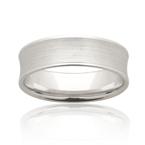 <p>Concave mens band with sanded centre and polished edges</p>