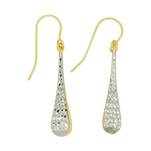 9 Carat  Yellow Gold and Sterling Silver Earrings