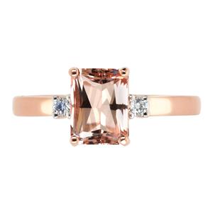 <p>Emerald Cut Moranite Ring with Diamonds.</p>